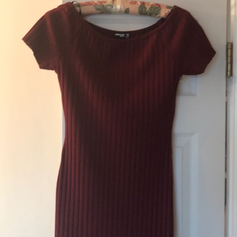 Burgundy sweater dress